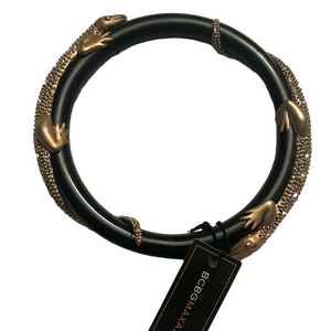 BCBGMaxAzria Black and Gold Lizard Bangle Bracelet